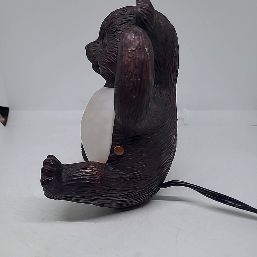Vintage Bear Accent Lamp Brown Frosted Glass Belly Nightlight Cabin Decor - Picture 5 of 11